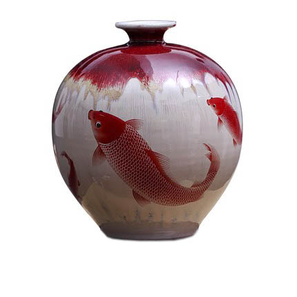 Compatible porzellan Jahrriesnge  for kiln change cracked glaze pomegranate flower vase cna0439 