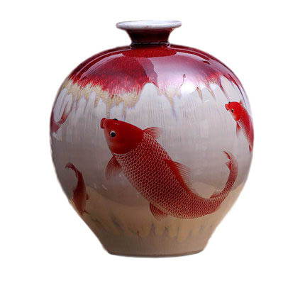 Compatible porzellan Jahrriesnge  for kiln change cracked glaze pomegranate flower vase cna0445 