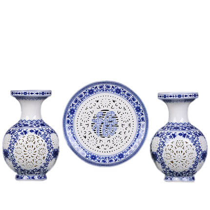 Compatible porzellan Jahrriesnge  for hollow  vase set 3 pcs cna0908 
