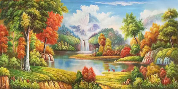 Compatible Landschaft JAHRRIESNGE  for lake-tree-waterfall-lpg0778 