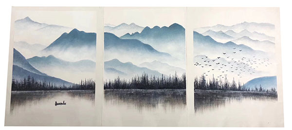 Compatible Landschaft JAHRRIESNGE  for boat-in-lake-lpg1392 