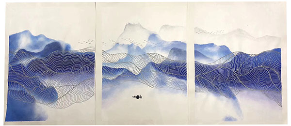 Compatible Landschaft JAHRRIESNGE  for boat-in-lake-lpg1393 